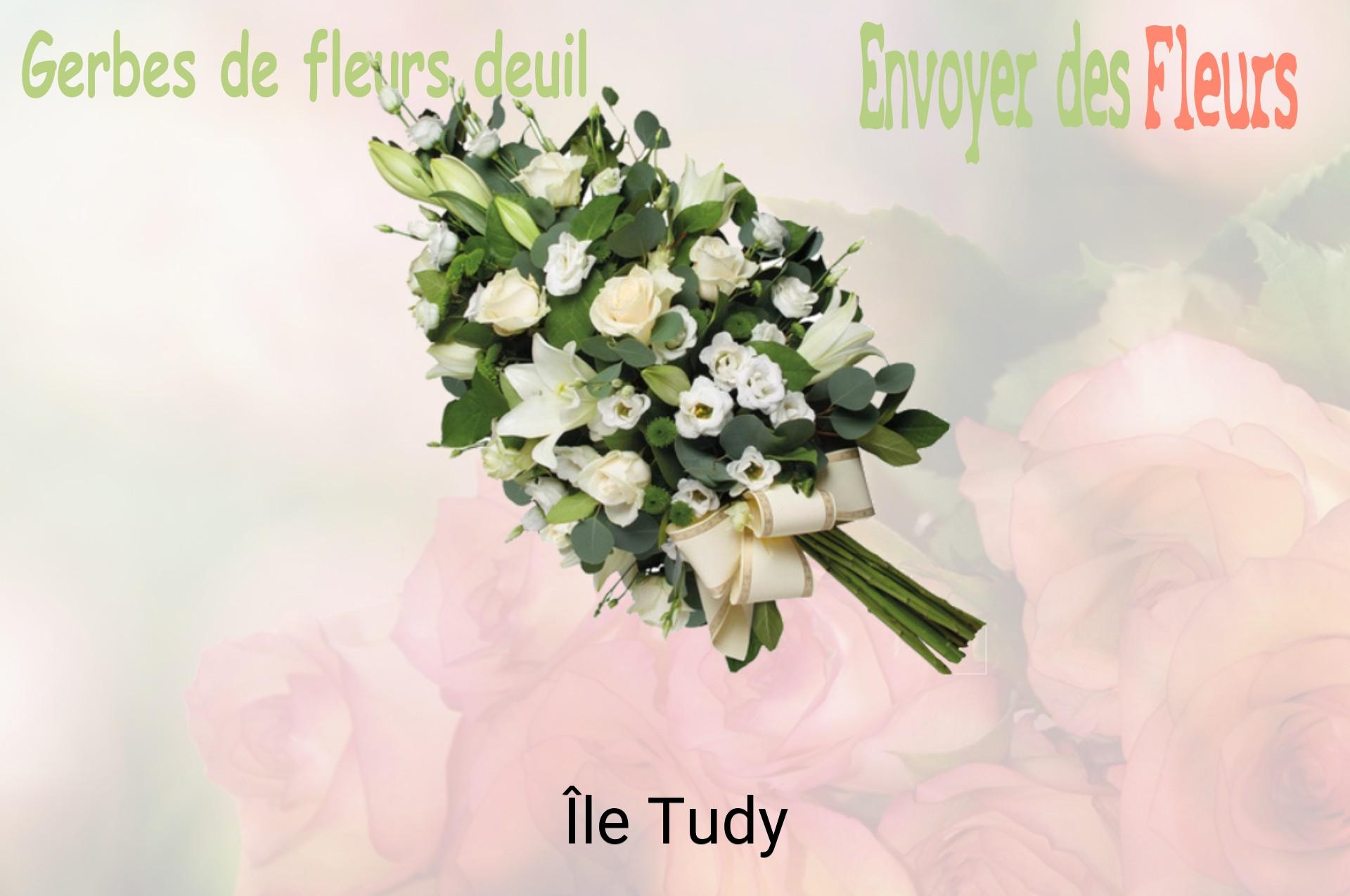 Gerbe de fleurs de deuil livrée à Île-Tudy